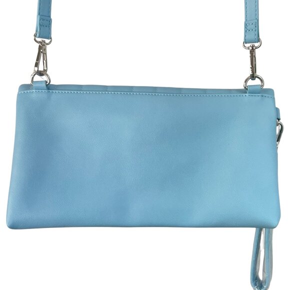 INC International Concepts Purse Fold Over Clutch Shoulder Gwenne Sky Blue NWT - Picture 3 of 6